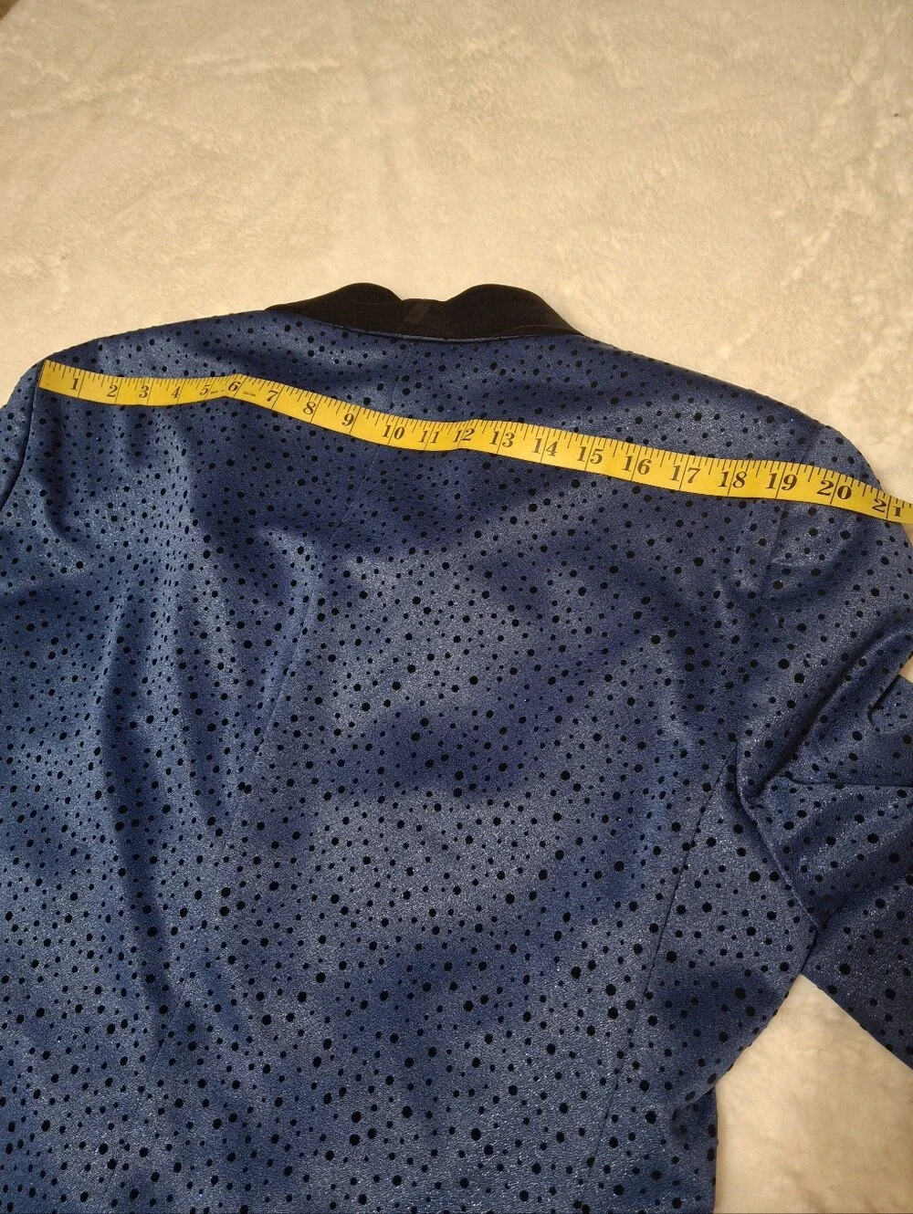 Vercini Blue Black Polka Dot Tuxedo Blazer Men's Slim Fit Size 46 Made in Turkey